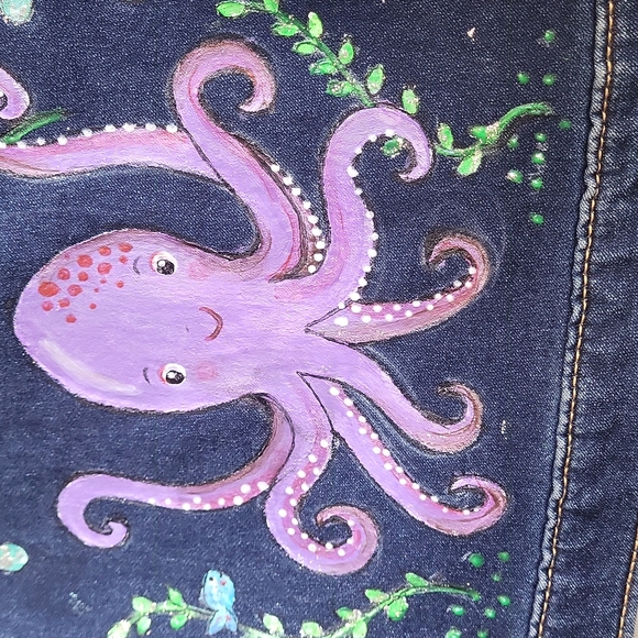 Handpainted denim jacket - Picture 2 of 4